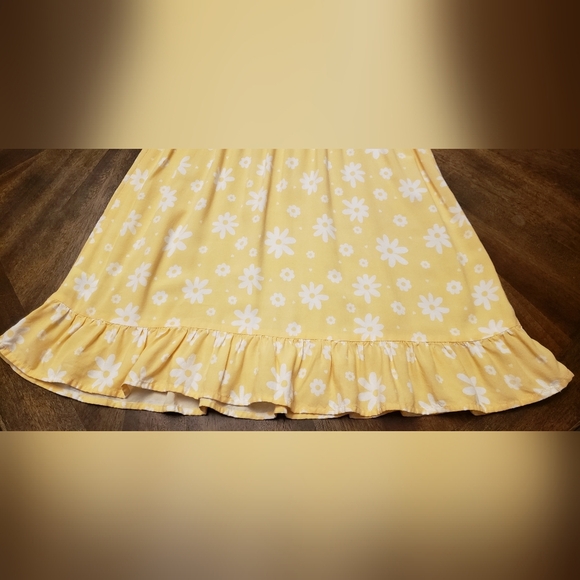 Wonder Nation Yellow Floral Kids Dress Size 7/8 Summer Dress - Picture 12 of 14